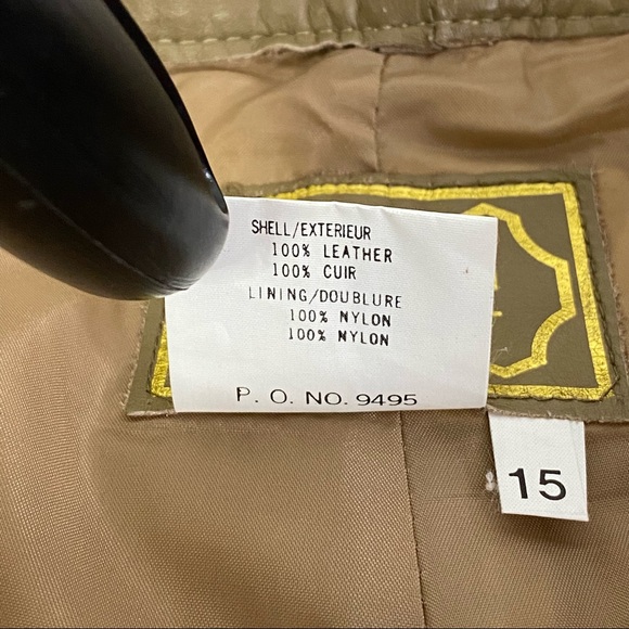 Vintage women’s Stylman Brown/Tan High Waist Pleated Leather Pants Size 15 - Picture 7 of 15